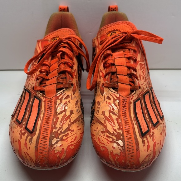 Adidas Men's Adizero Orange Low Top Lace Up Football Cleats Size US 8 - Picture 2 of 10
